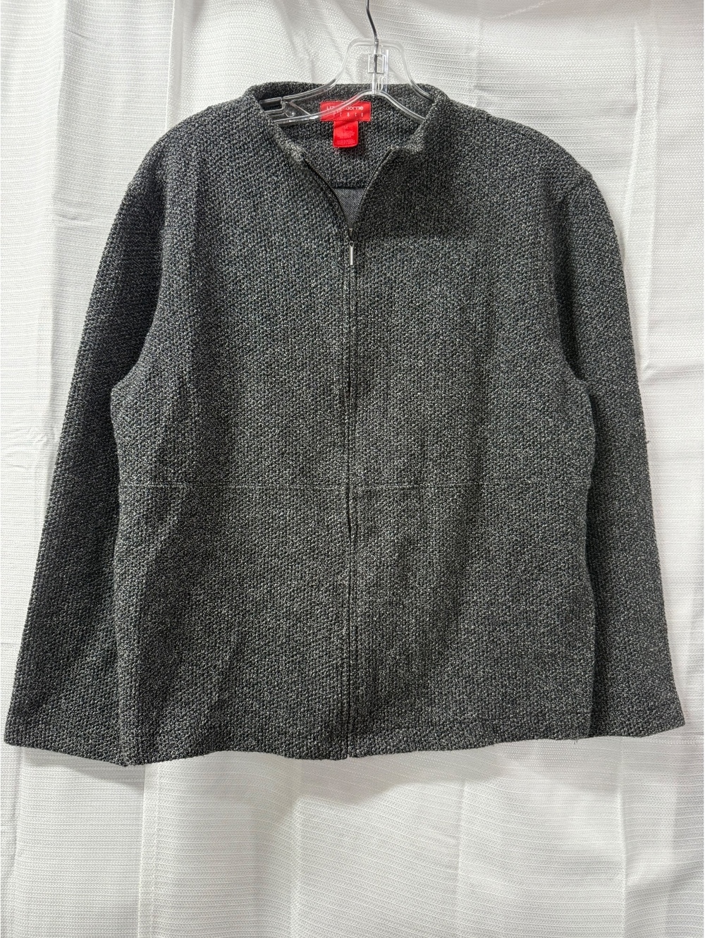 Liz Claiborne Women's Medium Gray Full Zip Sweater Jacket